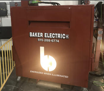Baker image of a Temp Power XFMR showing illumination